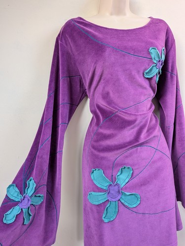 Purple weighty velvet tunic - weighty,