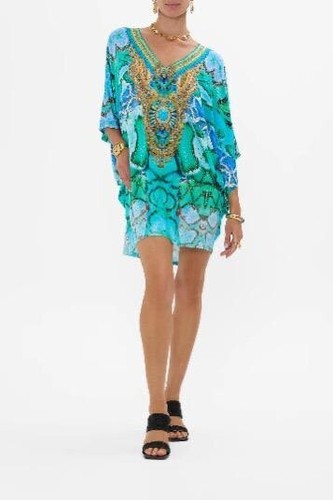 Sea green aqua short - aqua, kaftan