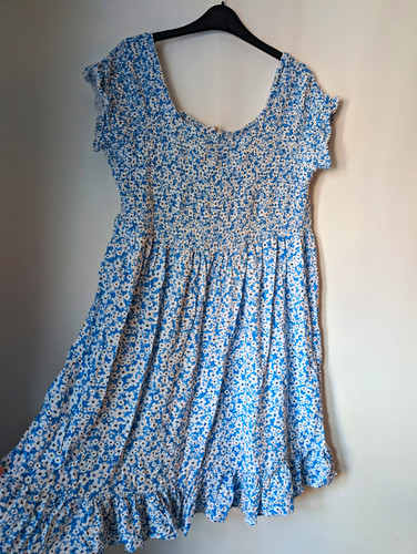 Yours blue white floral - blue, &