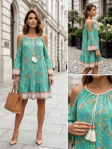 Shein size teal - m, floral