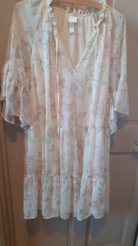 Lght beige floral chiffon - h&m,