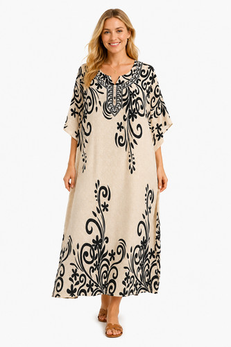 Plus size kaftan tunic dress - size,