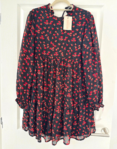 Missguided black red floral - missguided, black/red