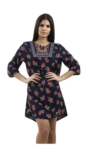 Ladies flower print tunic top - ladies,