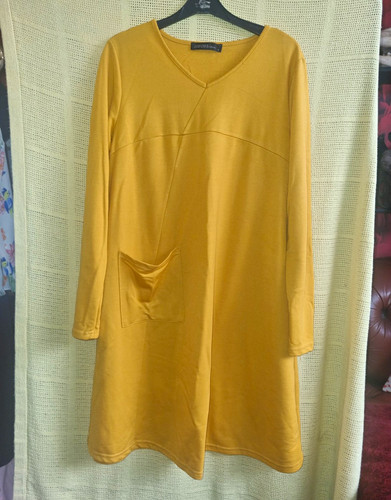 Zanzea yellow tunic dress - ,