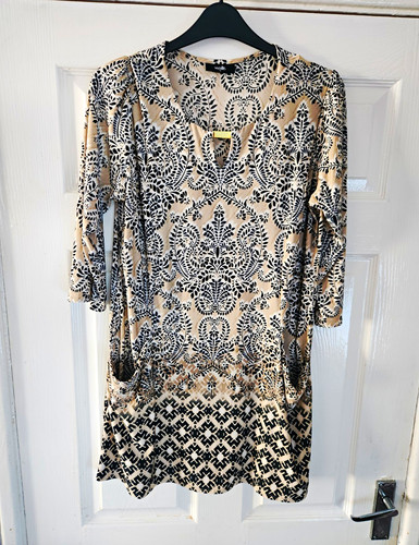 Wallis beige black floral - beige,