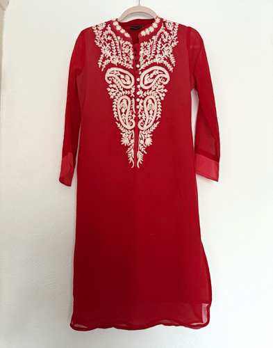 Zola red chiffon - red, tunic/smock